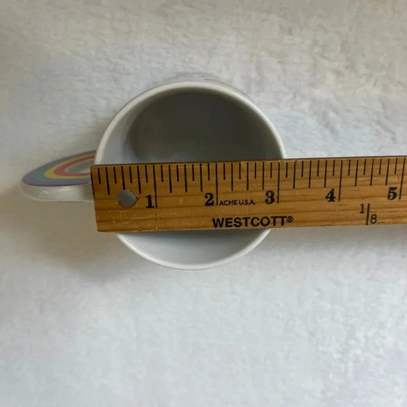 “Thinking of You” A Telaflora Gift 80s Flower Vase Mug Rainbows Greeting Pen Cup - Picture 7 of 7